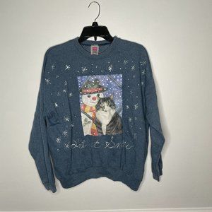 Let it snow cat ugly holiday sweater